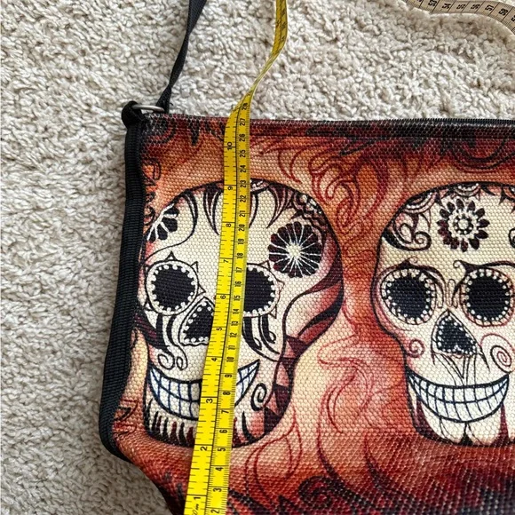 Sugar Skull Canvas Crossbody Bag NWOT - Picture 7 of 10